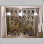 V�stava plynov�ch masek v r�mci expozice Civiln� ochrany v Muzeu policie �R 
